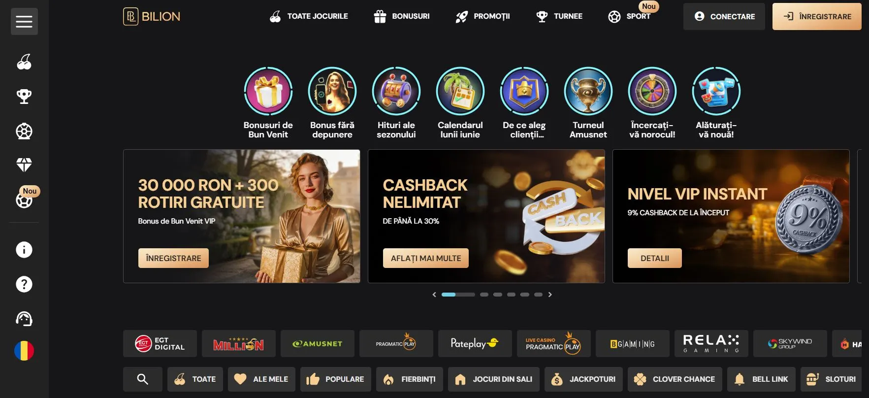 lista cazinourilor online din România Bilion Casino